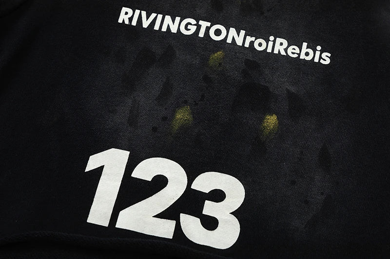 RRR123 2024 New Sports Shorts Heavyweight Washed Graffiti Print Vintage Drawstring Capris Casual High Street Loose Curled Y2K