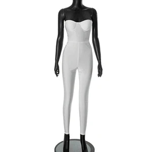 STYLISH LADY Strapless Backless Padded Jumpsuits 2025 Summer Solid Color Sexy Night Club Bodycon One Piece Overalls Streetwear