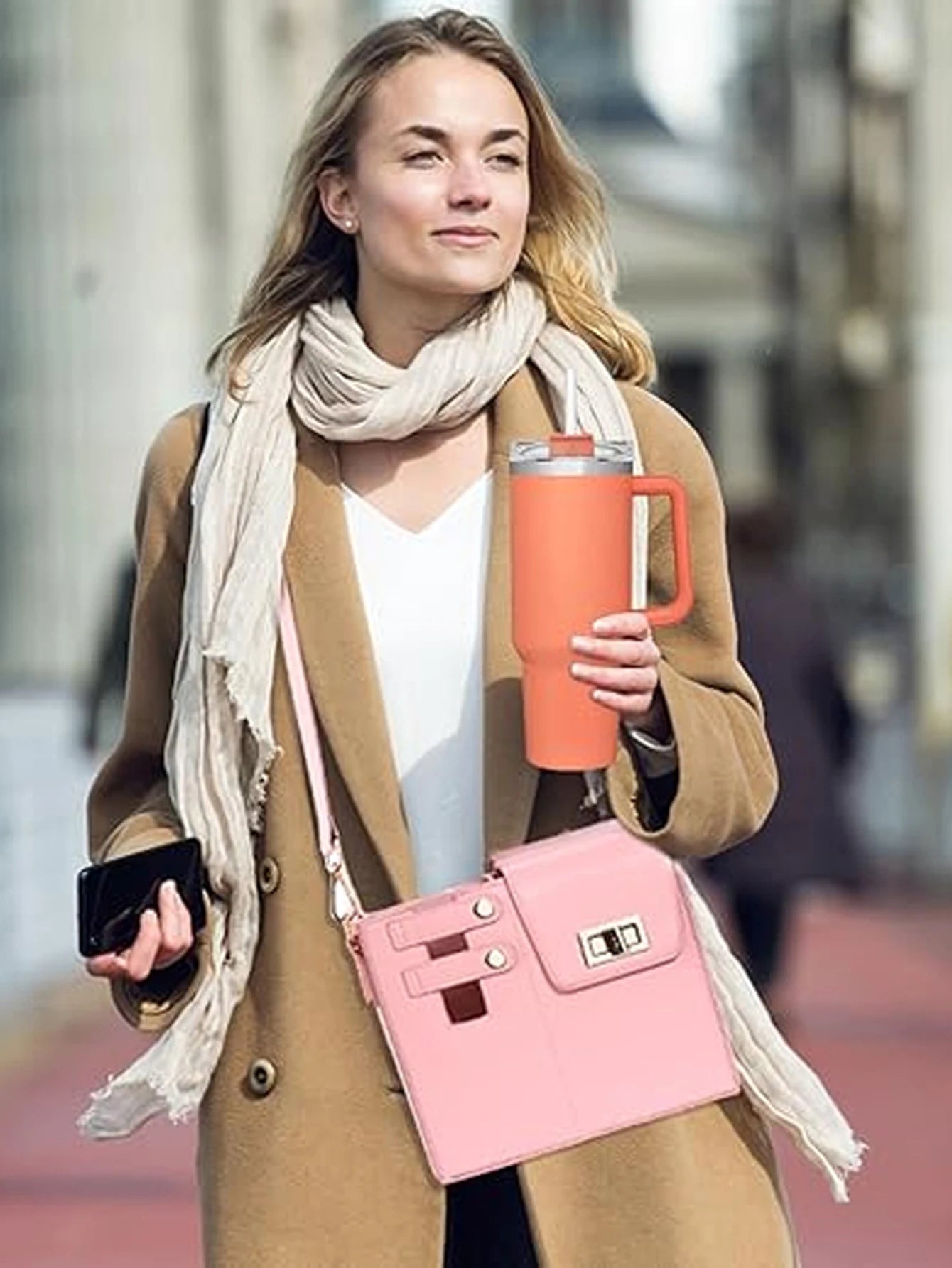 Outdoor portable crossbody water cup protection multifunctional universal water bottle storage bag single shoulder solid color