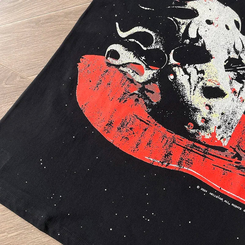 HS Halloween Skull Washable cotton printed skull short sleeve T-shirt