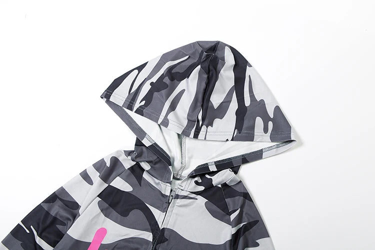 Weird Puss Letter Leopard Print 2 Piece Set Women Casual Zip Hooded Crop Jacke+Leggings Matching Stretch Sporty Street Outfits