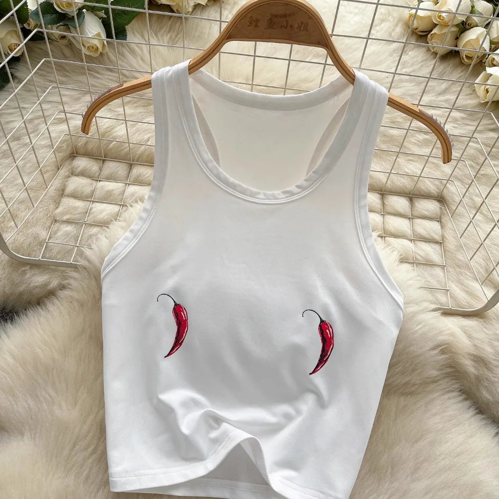 Foamlina Seaside Beach Suit Women's Swimsuit Two-piece Set Pure Desire Sleeveless Printed T-Shirt Vest Bikini Triangle Shorts