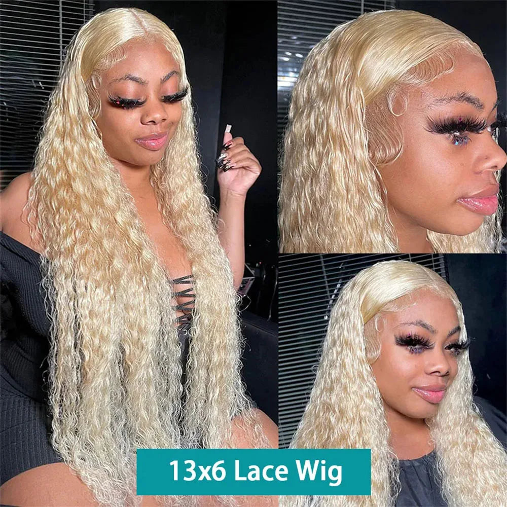40 Inch Honey Blonde 613 HD Lace Frontal Wig 13x6 Curly Wigs Preplucked Loose Deep Wave Wigs Human Hair 13x4 Lace Frontal Wig