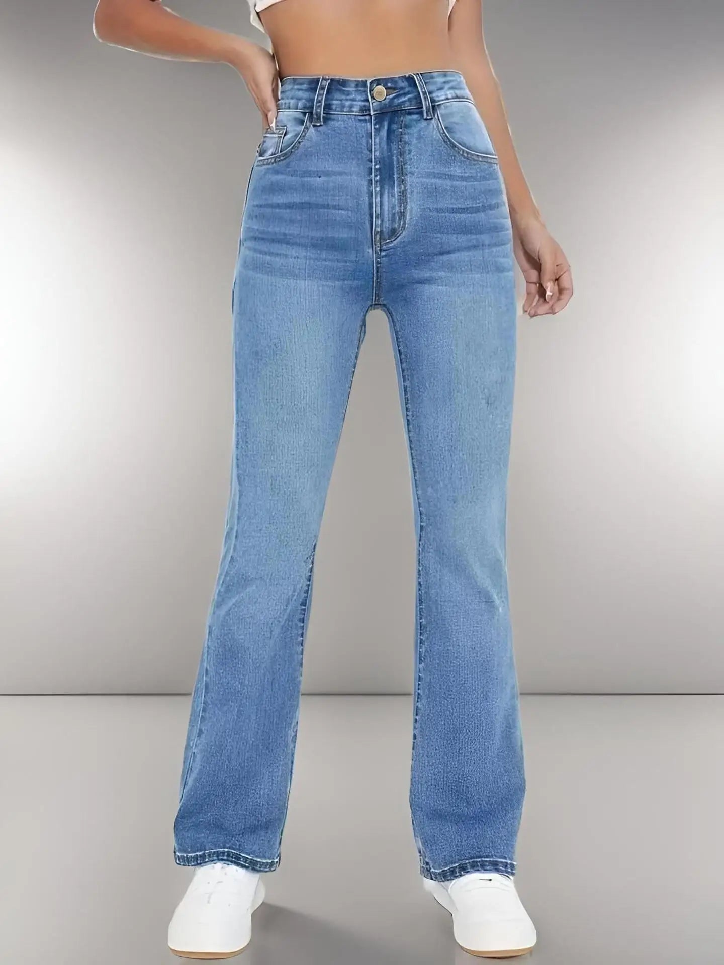 New women's hot jeans slimming European and American style casual versatile high waist washed jeans trousers for women