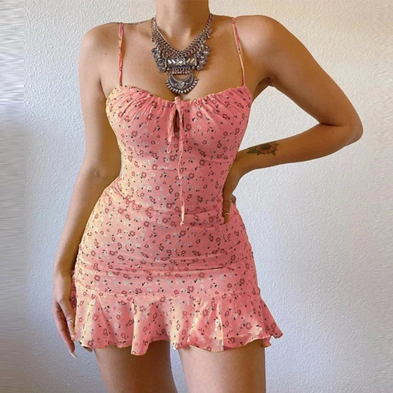 Women's Sexy Casual Home Small Floral Camisole Dress Summer Comfortable dress