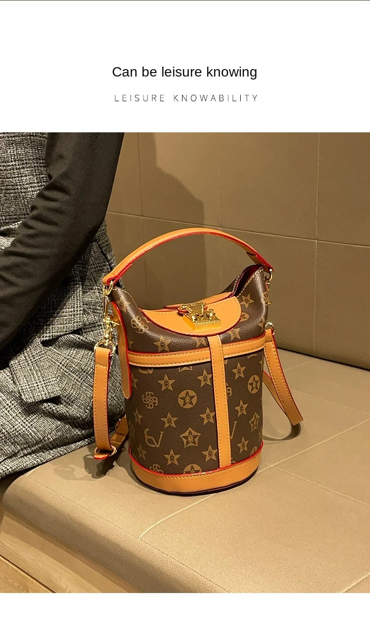 Light luxury brand women's bag bucket bag 2024 new high-end feeling autumn and winter fashion explosive handbag crossbody bag