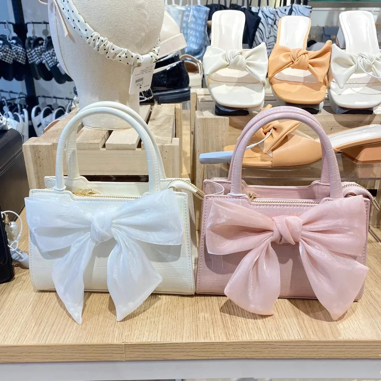 Fashion Womens Pink Bowknot Clutch Purse Shoulder Underarm Messenger Handbag