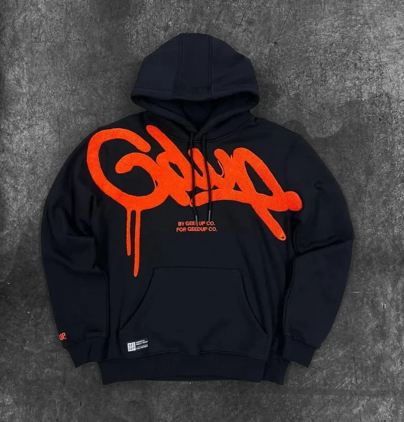Y2K street style Fashion Letter Printing Cotton Hoodies Harajuku Hip Hop Punk Men Oversized Hoodies Sweatshirts Casual Jacket