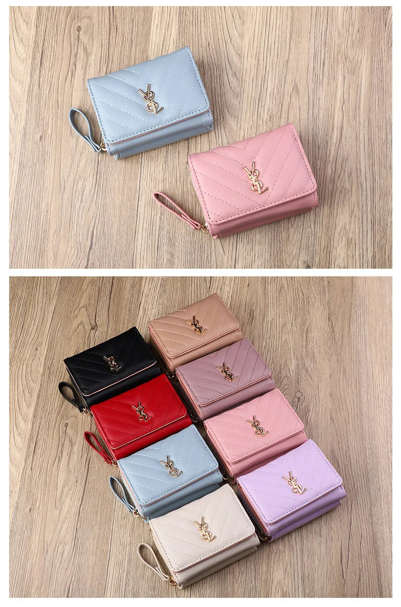2025 new women's wallet short, fashionable and simple PU change bag card bag multi slot small wallet wallet wallet