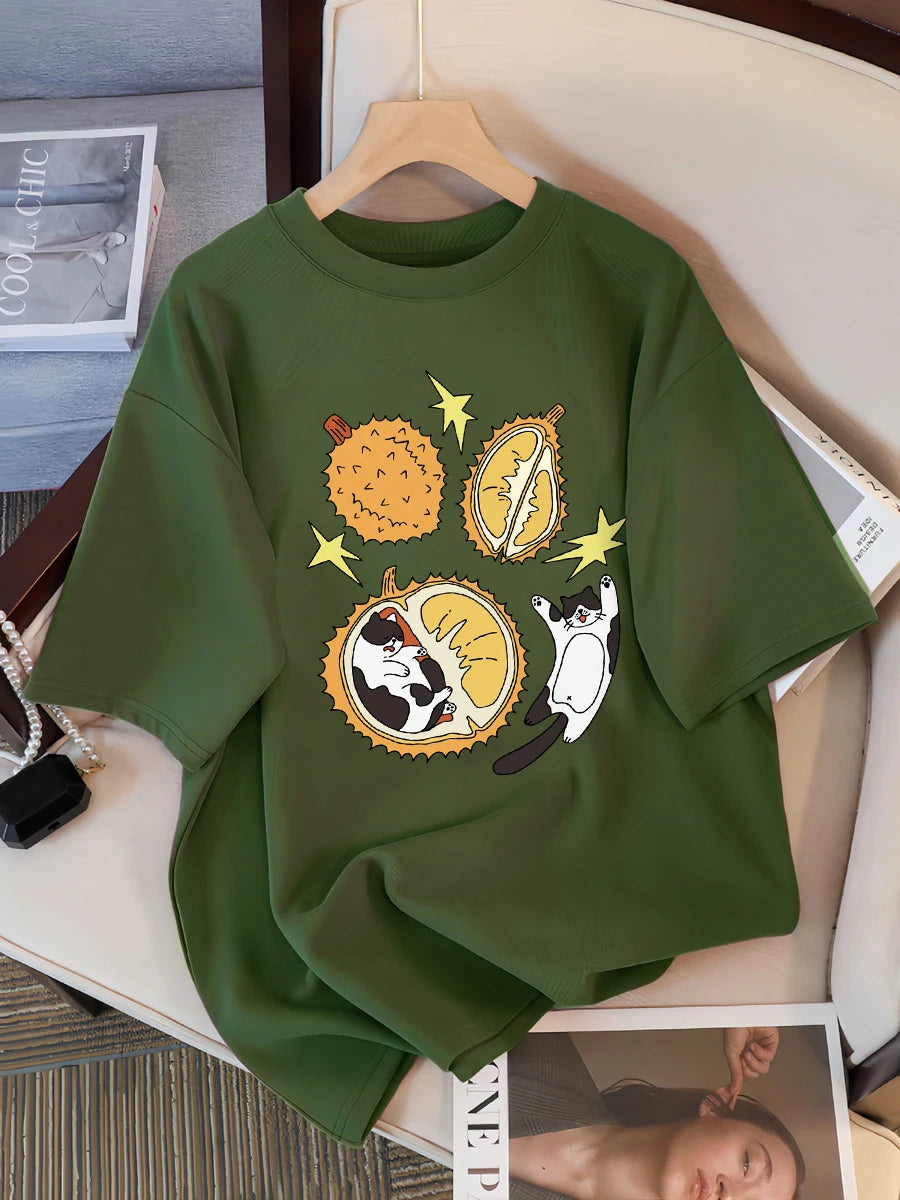 Real Fresh Cherry Fruit Cup Design Tee Shirts Female Comfortable Cotton T Shirt Fashion Casual Clothes Soft Street Short Sleeve