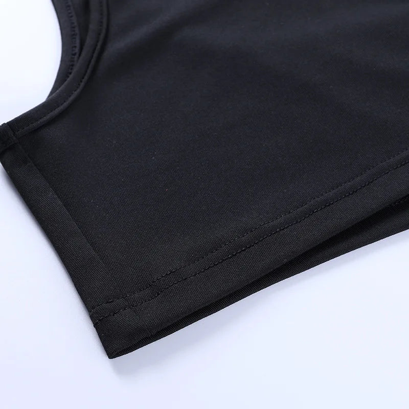 Sexy Tank Top Wrap Chest Hollow Out Halter Crop Tops Women Sleeveless Cropped Vest Camisole Tube Top Female