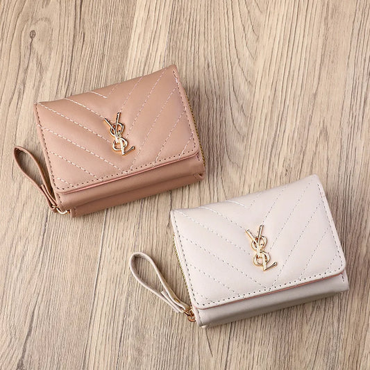 2025 new women's wallet short, fashionable and simple PU change bag card bag multi slot small wallet wallet wallet