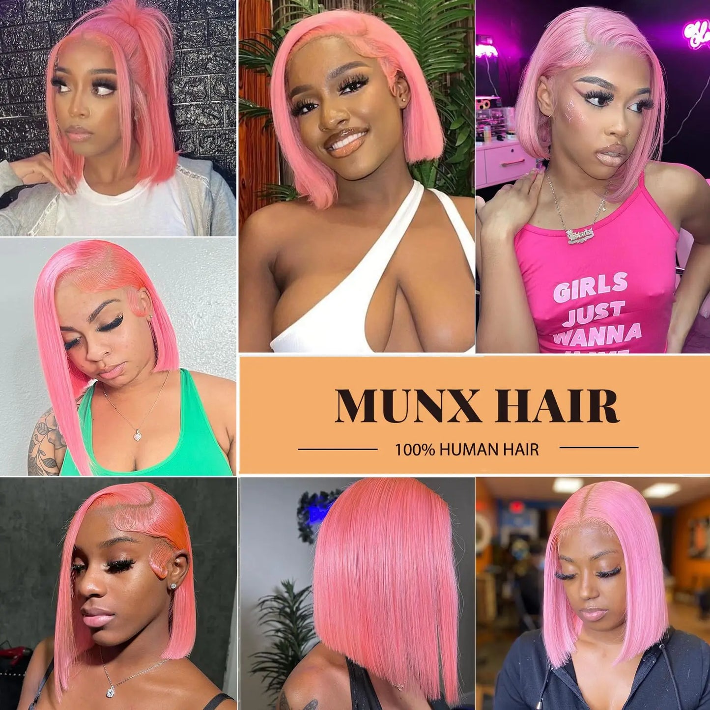 36 Inch Light Pink Human Hair Pre Plucked 13x4 HD Transparent Lace Front Wigs 100% Brazilian Straight Human Hair Wig For Women