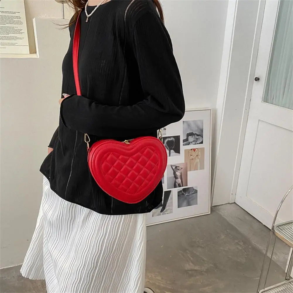 Fashion Love Heart Shape Shoulder Bag Handbags Designer Crossbody Bags PU Leather Zipper Women Casual Phone Bag Shoulder Bag