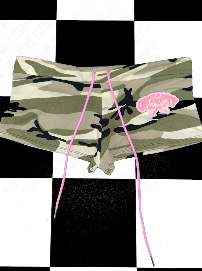Fashion Y2K Letter print solid color shorts camouflage sexy fashion street casual super shorts cute goth summer mood girl shorts