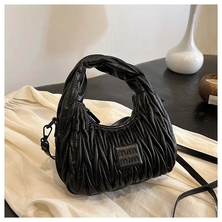 2025 New! Women's Niche Pleated Dumpling Bag – Mini Portable, Summer Trendy, Lightweight Fabric & Easy-Carry Messenger