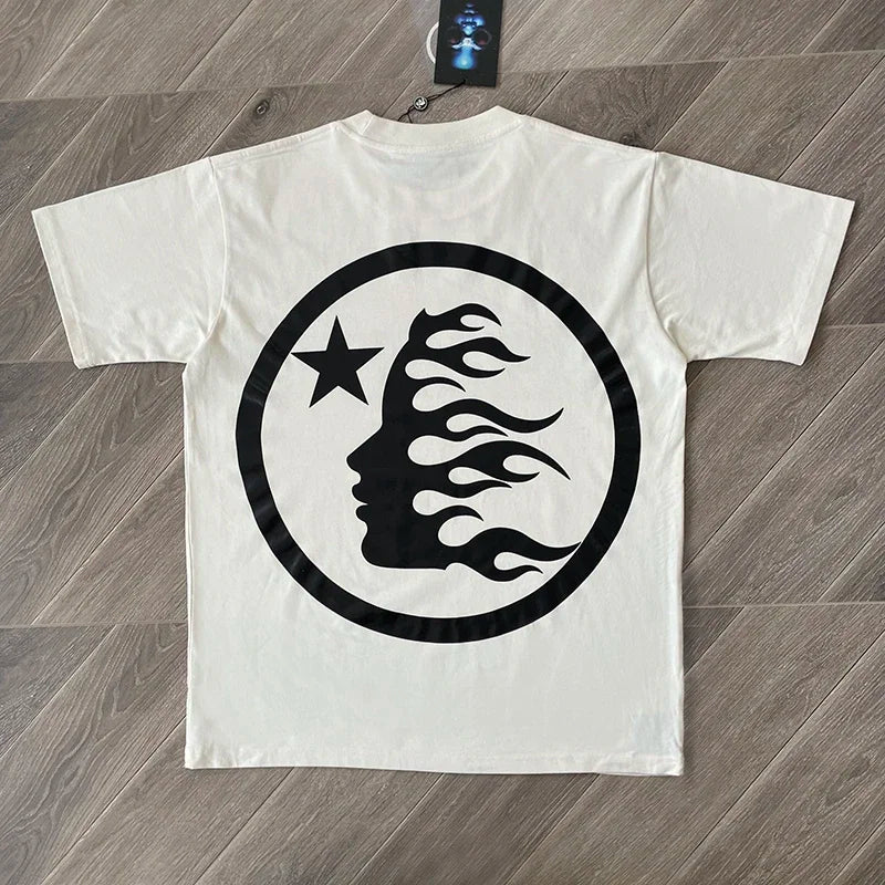 HS Gel Sport Logo Cotton wash short sleeve T-shirt European and American fashion