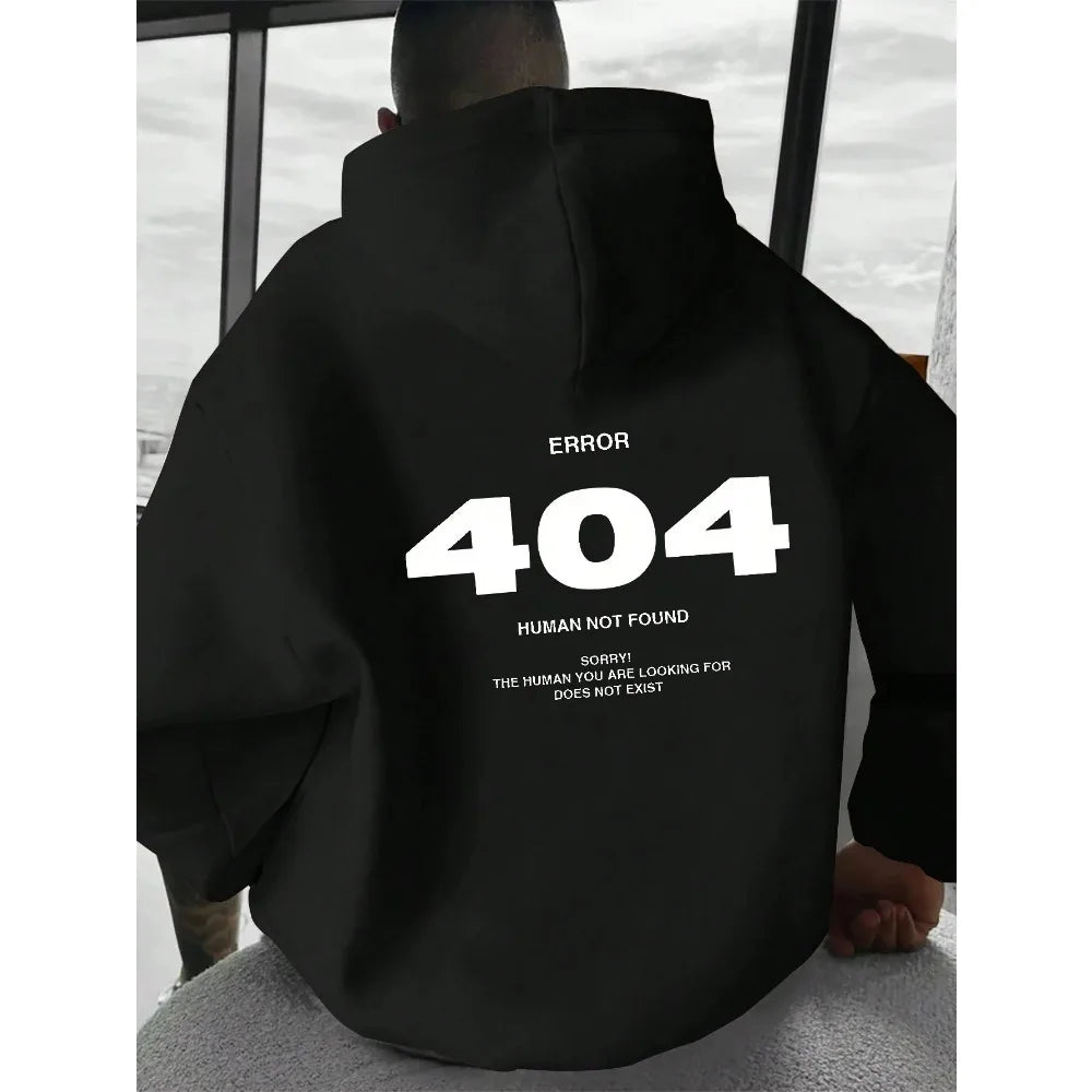 Autumn and Winter New Men's Hoodie Loose Long Sleeve Printed Comfortable Casual Sweatshirt with Kangaroo Pocket and Drawstring