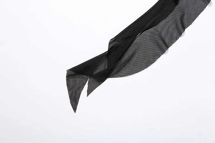 Weird Puss Patchwork Mesh Y2K Sexy Camisole Women Halter Bandage Low-Neck Tassel Ruffles 3d Flowers Midnight Club Sexy Tank Tops