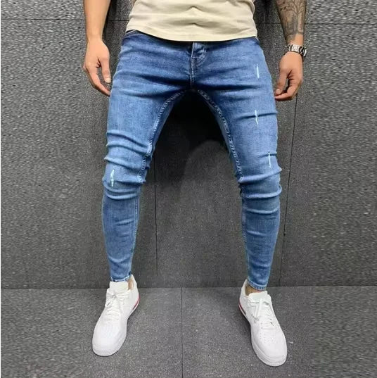 Denim Jeans Casual Skinny Pants Stretch Denim Trousers Male Slim Fit Straight Pants Fashion Jeans Soild Pencil Pants Man Clothing, men's jeans