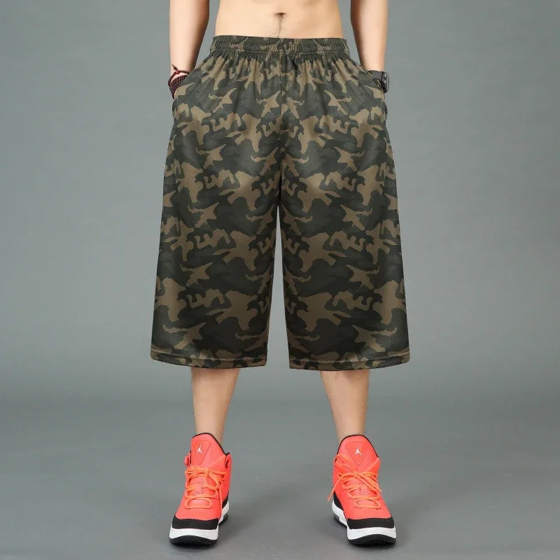 New Arrival Fashion Men Stretch Loose Running Shorts Summer Casual Elastic Waist Knee Length Print Plus Size XL 2XL 3XL 4XL