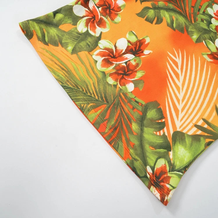 STYLISH LADY Comtrast Color Printed 2 Piece Set Women Halter Backless Crop Top and Drawstring Shorts Suits 2025 Street Outfits