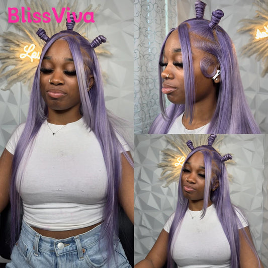 220 Density Purple Lace Fronts Wigs Human Hair 13x6 Blonde 613 Lace Front Wig Human Hair Straight Grey Colored Human Hair Wigs