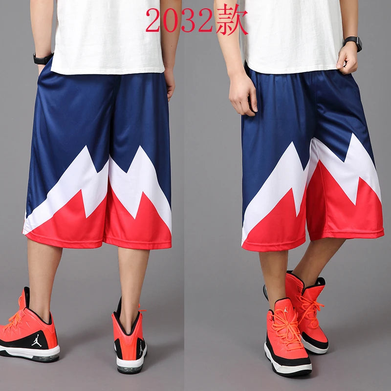New Arrival Fashion Men Stretch Loose Running Shorts Summer Casual Elastic Waist Knee Length Print Plus Size XL 2XL 3XL 4XL