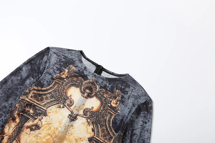 Weird Puss Tie-Dye Print Jumpsuit Women Fitness Stretch Tight Sexy o-Neck Full Sleeve Skinny Streetwear Autumn Zip Slim Overalls