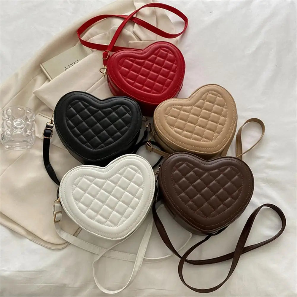 Fashion Love Heart Shape Shoulder Bag Handbags Designer Crossbody Bags PU Leather Zipper Women Casual Phone Bag Shoulder Bag