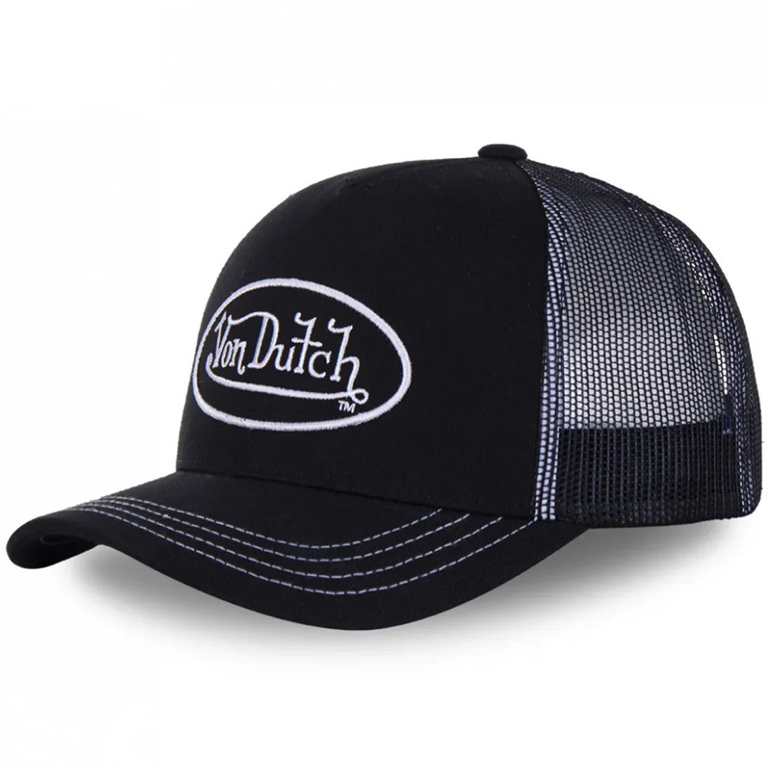 2026 New Casual Fashion VON Baseball Cap Breathable Shade Alphabet Embroidery Sunblock Mesh Embroidered DUTCH Trucker Hat