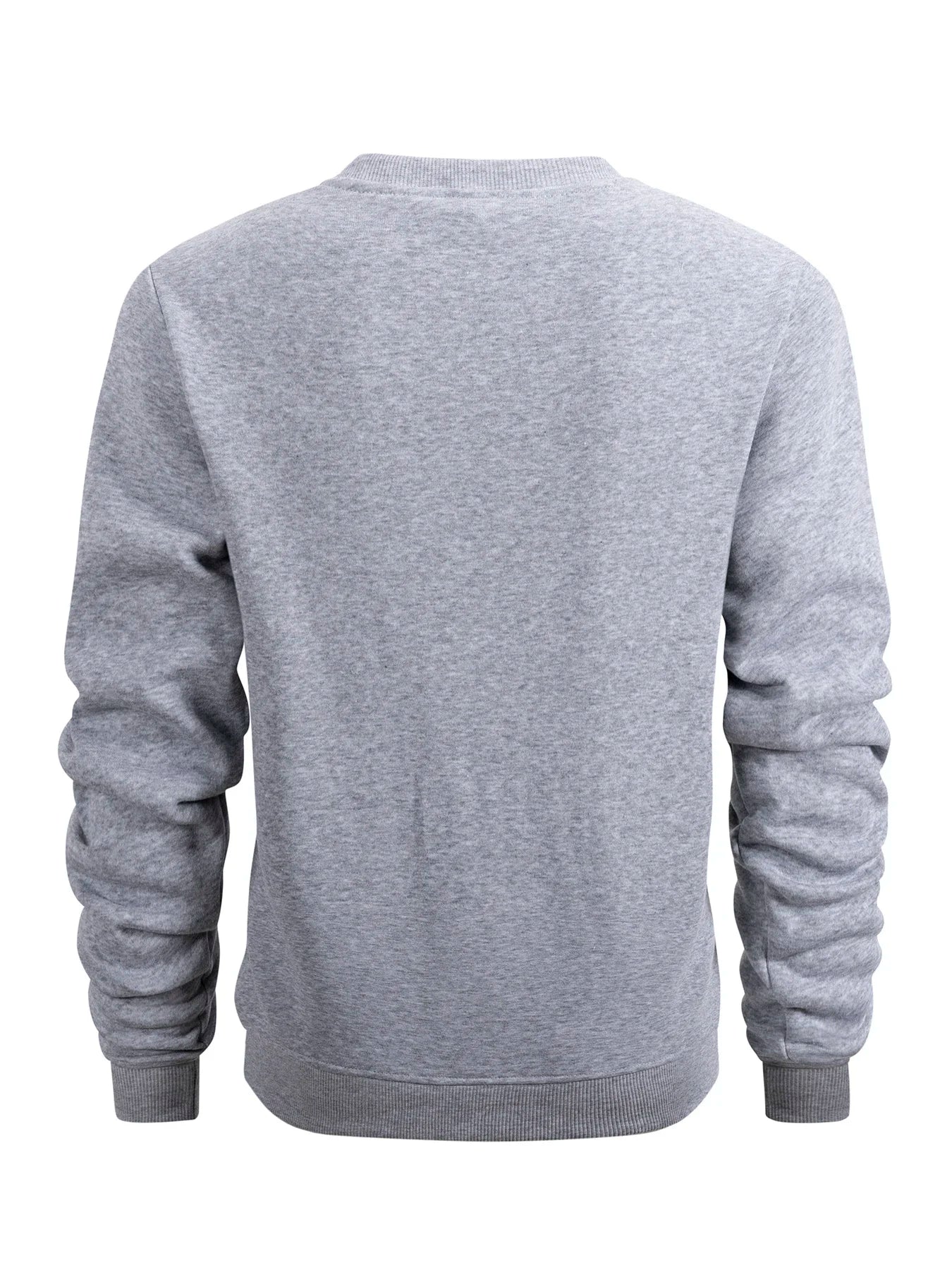Men's Crew Neck Hoodies Autumn Winter Fleece Warm Casual Loose Pullover Solid Color Round Neck Sport Long Sleeved Sweatshirt