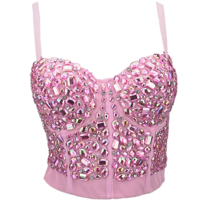 Bling Rhinestone Corset, Luxury Woman Clothes