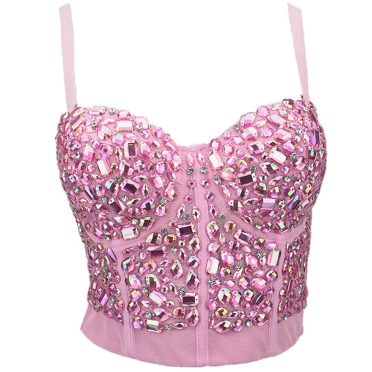 Bling Rhinestone Corset, Luxury Woman Clothes
