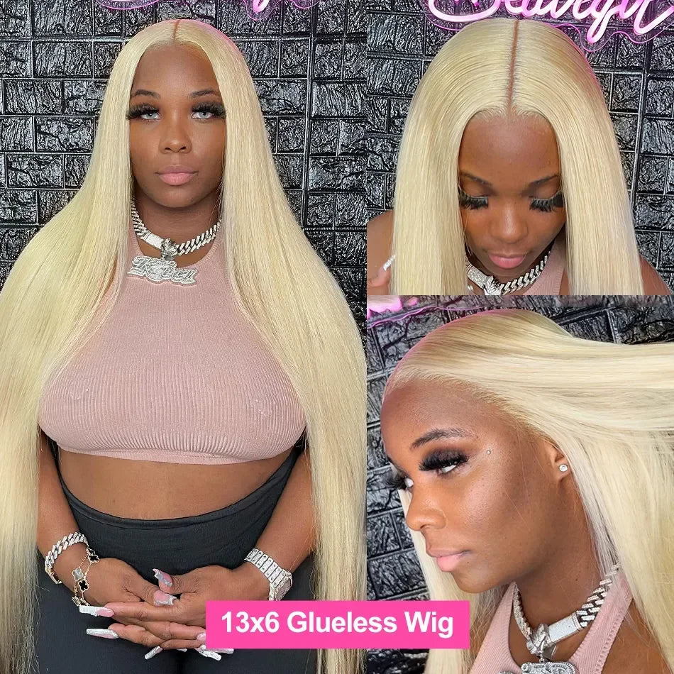 250 Density 613 Honey Blonde Color Straight 13x6 Lace Front Human Hair Wigs For Women 13x6 Transparent Frontal Wig