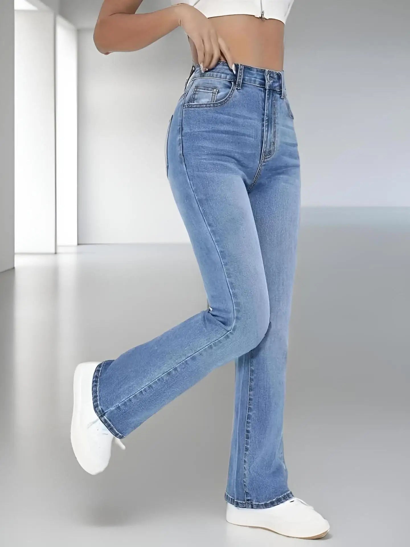 New women's hot jeans slimming European and American style casual versatile high waist washed jeans trousers for women