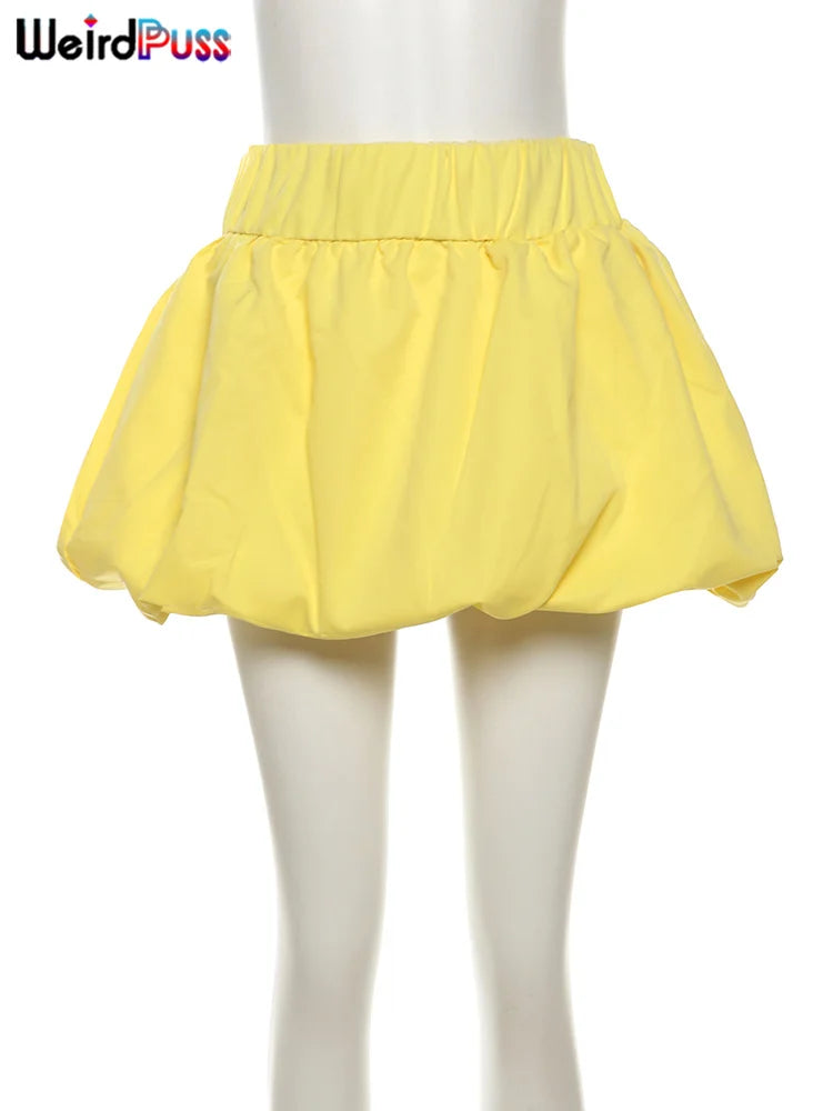 Weird Puss Ball Gown Skirts Women Y2K Hottie 2024 Summer Trend Midnight Waistband Miniskirts Birthday Streetwear Wild Bottoms