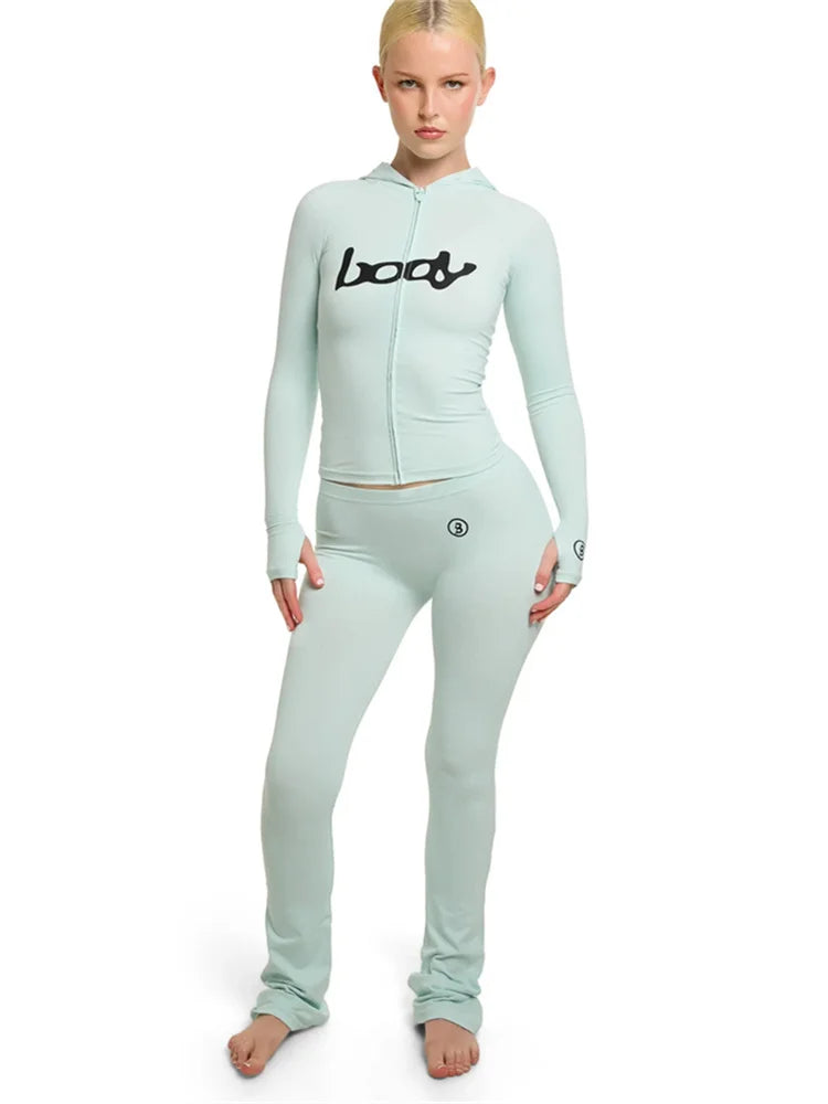 Pink Zip Hoodie & Pants Tracksuit — Women's Two-Piece