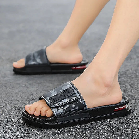 Men's slippers new large size fashion light casual sandals with thick soles men's air cushion cushioned beach shoes men's shoes