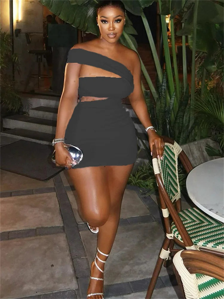 Women's Ruched Cutout Mini Dress