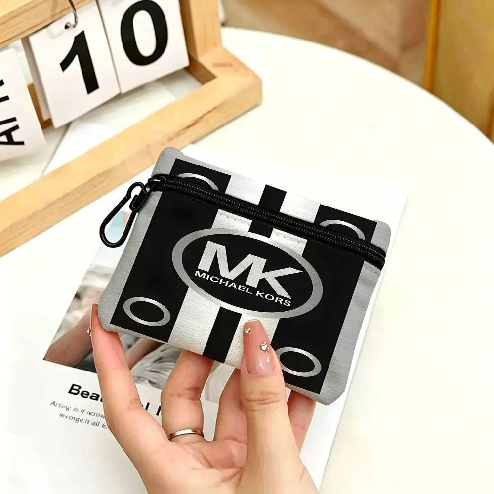 M-Michaels-Fashion-Kors Portable Oxford Fabric Mini Wallet Carabiner Design Small Coin Bag For Cards Keys Earphones