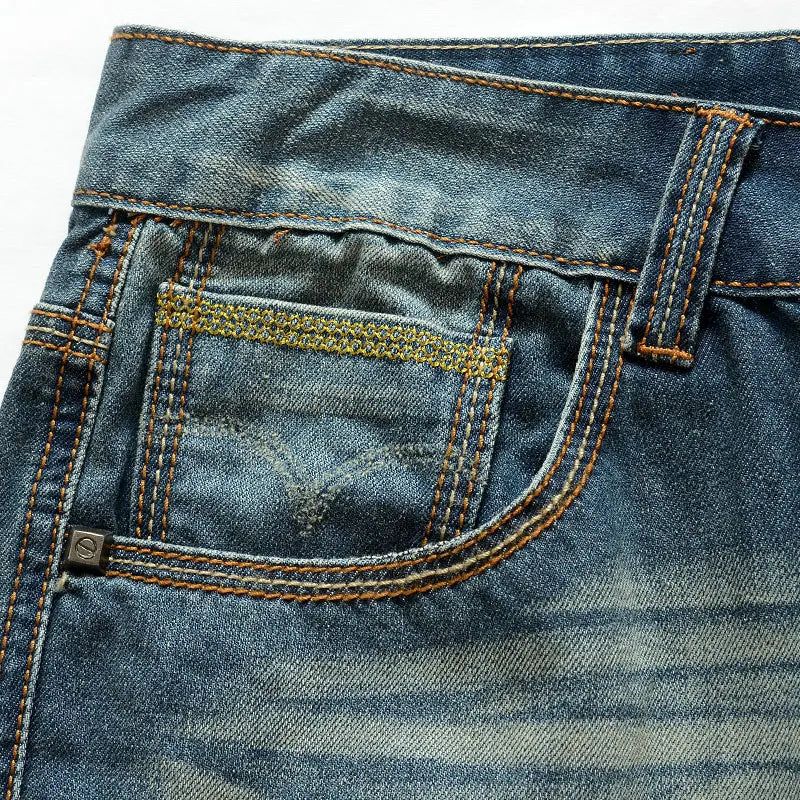 Denim washed Holes Ripped Patchwork denim Streetwear Light Blue Denim Slim Skinny Pencil Pants Oversize men Trousers jean man