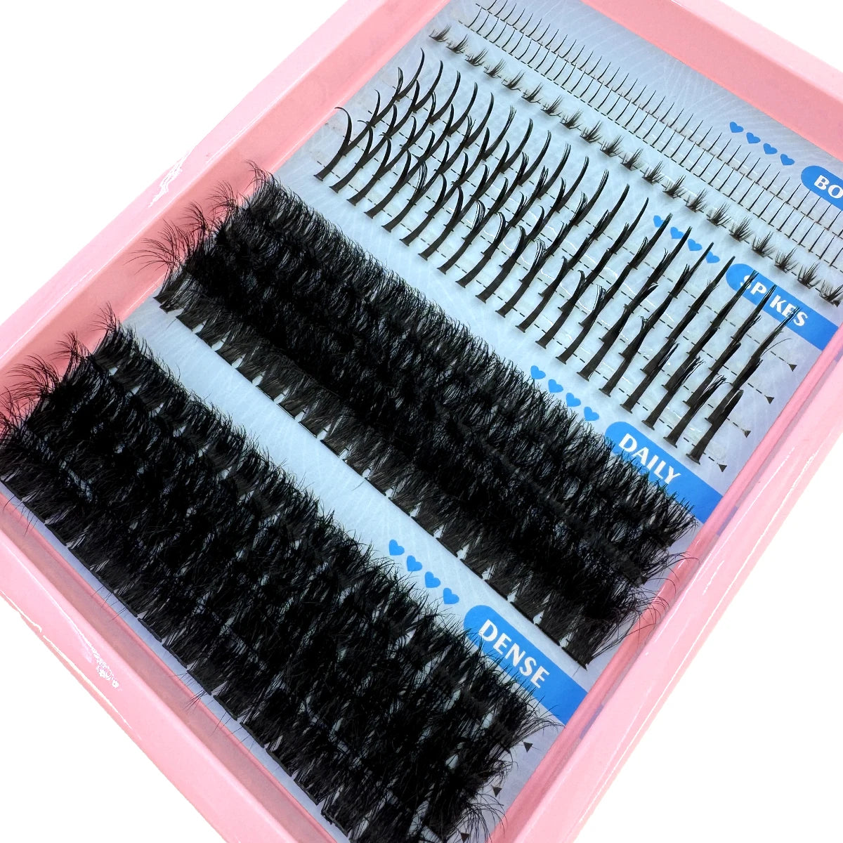 15Rows False Eyelashes Clusters Spikes&Bottom Lashes DIY Manga Cluster Eyelash Extensions Waterproof Individual Lashes Clusters