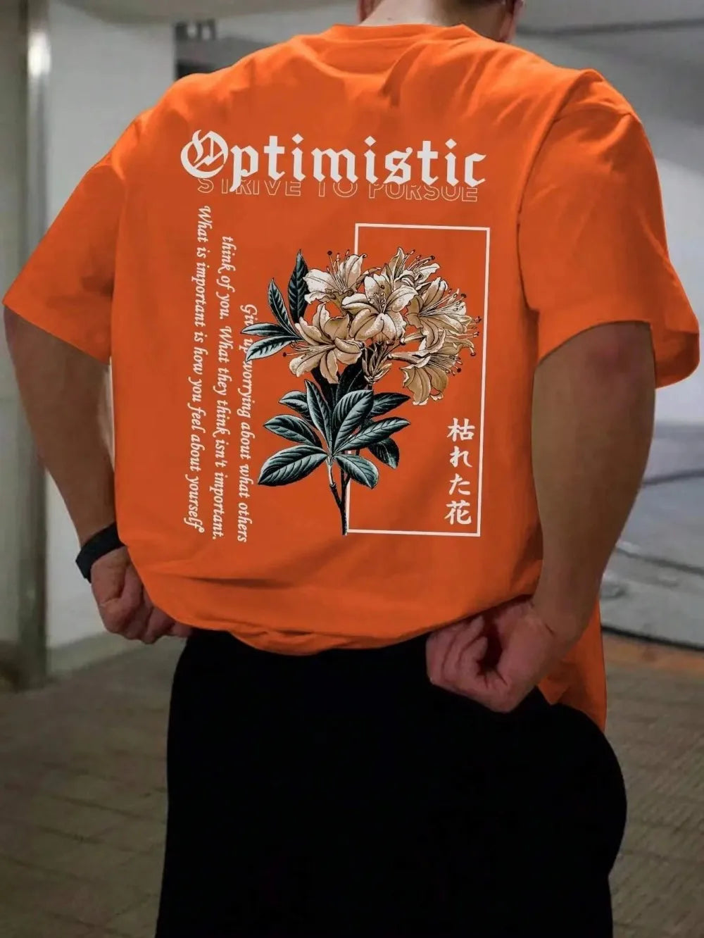 Summer men's breathable and comfortable round neck T-shirt optimistic and enterprising Harajuku printed outdoor casual top