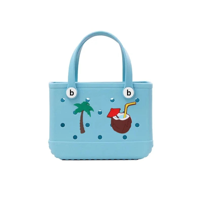 S M XL Eva Beach Bogs Bag Waterproof Extra Large Tote Bag Beach Basket Women Picnic Handbag 48cm XL Tote Bag Rubber shopping Bag