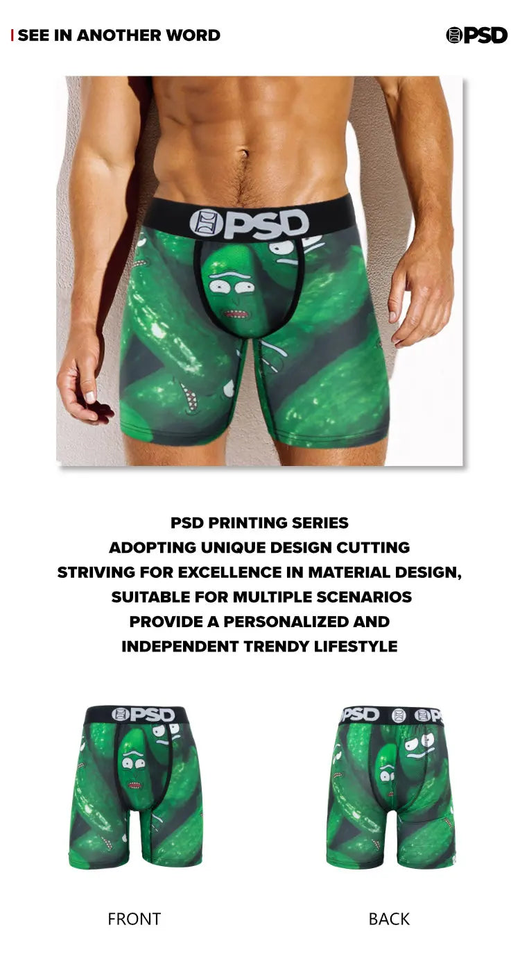 OZPSD Men Sexy Boxers Men Boxershorts Men's Printed Long Boxer Briefs Mens Underpants Plus Size Breathable Man Underwear Panties