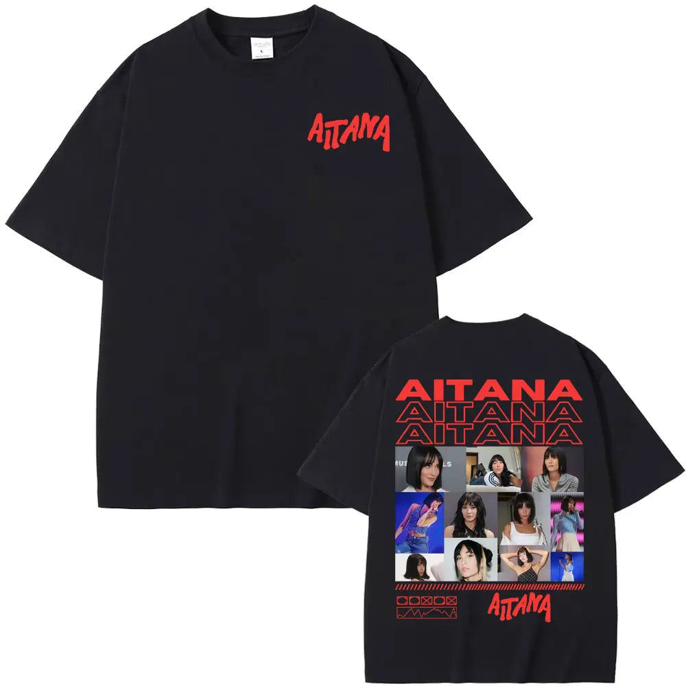 Singer Aitana Cuarto Azul Tour Graphic T Shirts Men Women Fashion Aesthetic Short Sleeve T-shirt Cotton Casual Oversized T Shirt