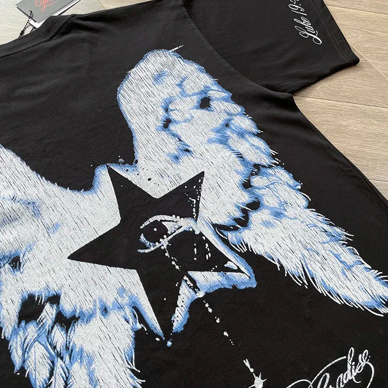 HS  Wings of Liberty printed short-sleeved T-shirt