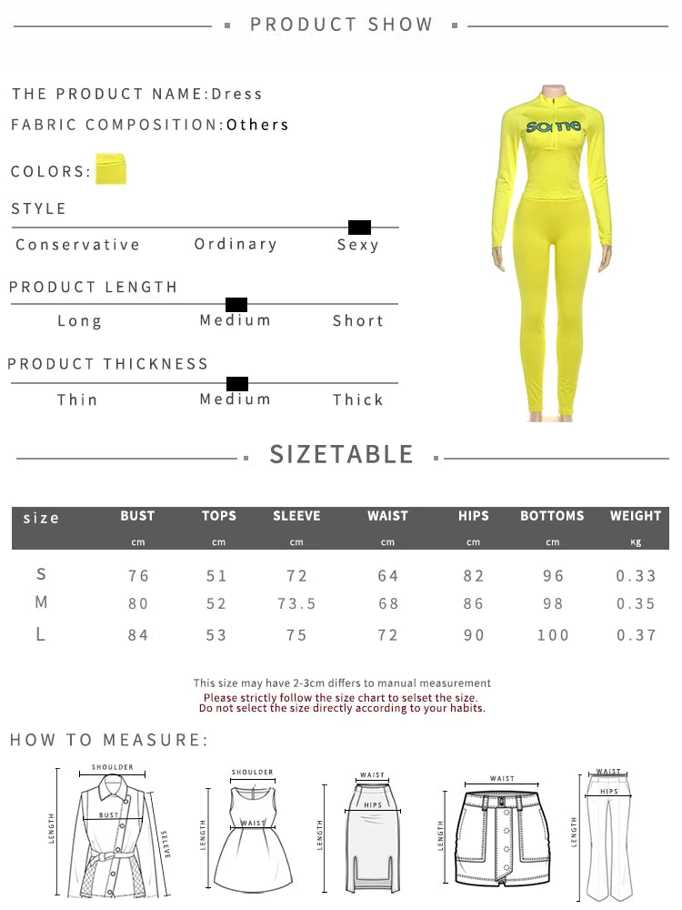 Weird Puss Casual Sporty Women2 Piece Set Letter Print Zip Crop Tops+Leggings Matching Street Stretch Skinny Streetwear Outfits
