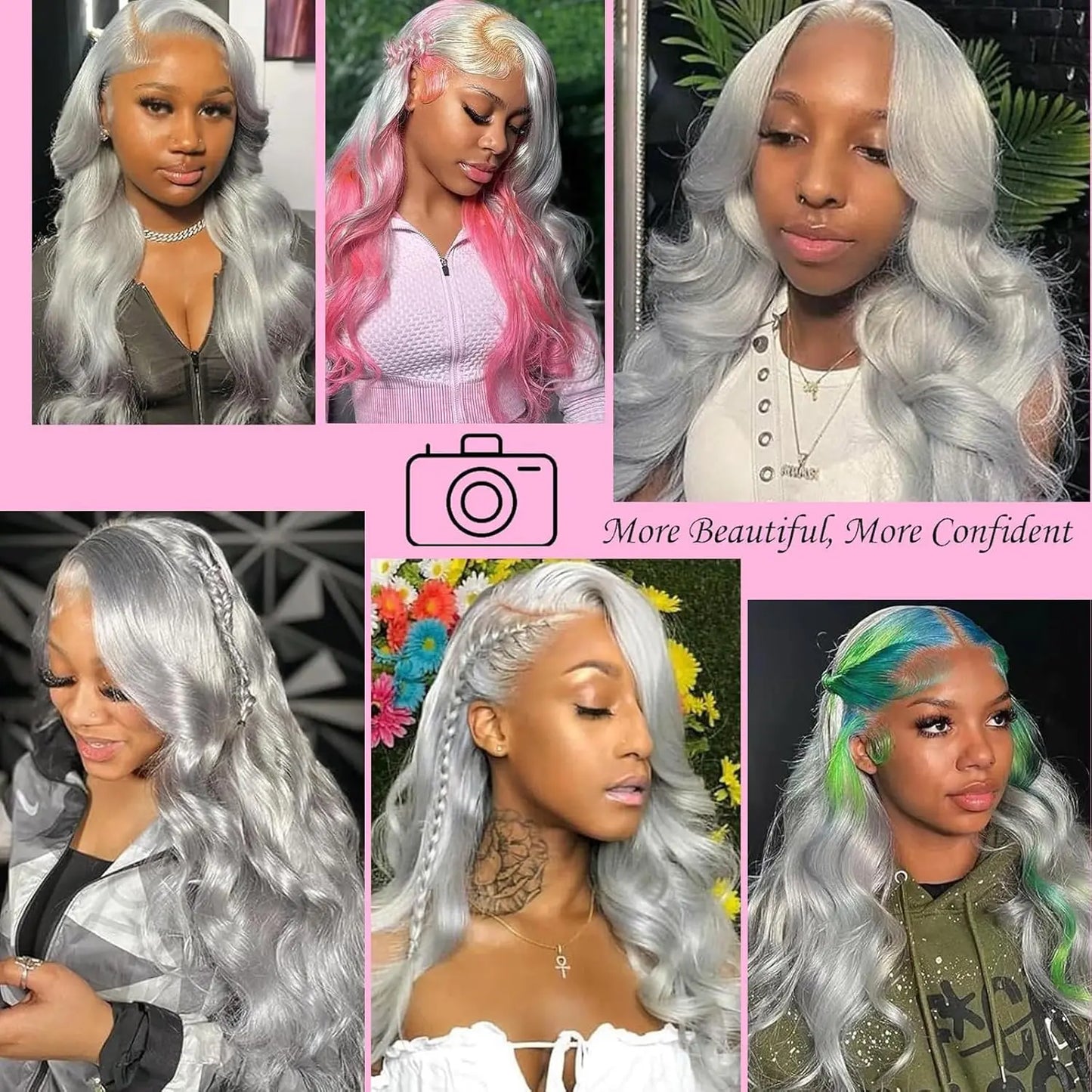 Cosplay Body Wave Silver Grey 13X4 Lace Front Wigs Human Hair 13x6 HD Lace Front Wigs Remy Brazilian 613 Colored Human Hair Wigs